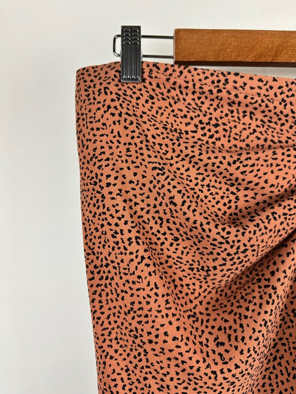 Nine West Ruched Animal Print Front Midi Skirt Brown Black Print Draped Feminine - Picture 4 of 12